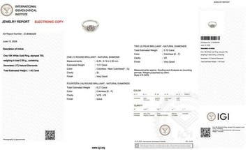 Ring - 18 karaat Witgoud - 1.40ct. tw. Diamant (Natuurlijk)