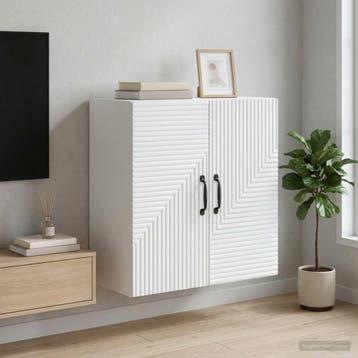 vidaXL Wandkast Wit 59 x 31 x 60 cm Bewerkt hout, Verzenden, Nieuw