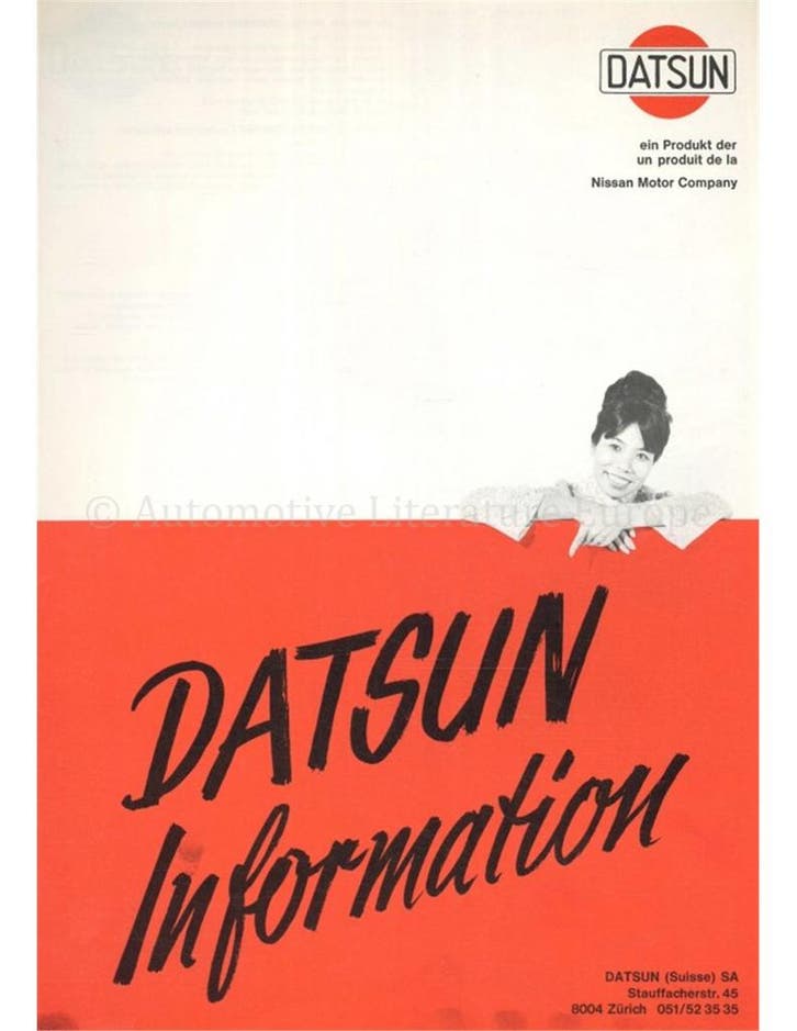 1967 DATSUN PROGRAMMA BROCHURE DUITS | FRANS, Livres, Autos | Brochures & Magazines