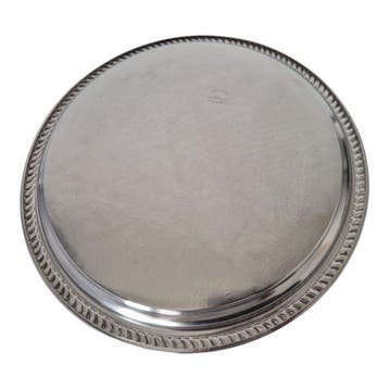 Silver Plated Brass Round Serving Platter - Serveerschaal -