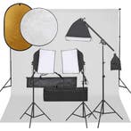 vidaXL Fotostudioset met verlichtingsset, achtergrond en, Audio, Tv en Foto, Fotografie | Fotostudio en Toebehoren, Verzenden