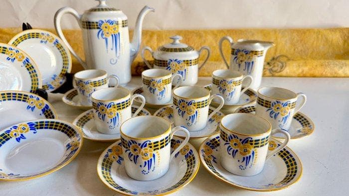 Legrand, Limoges - Frederic Legrand - Koffieservies (20) -, Antiek en Kunst, Kunst | Designobjecten