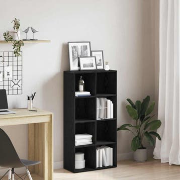 vidaXL Boekenkast Zwart Eiken 66x30x130 cm Engineered Wood, Maison & Meubles, Verzenden