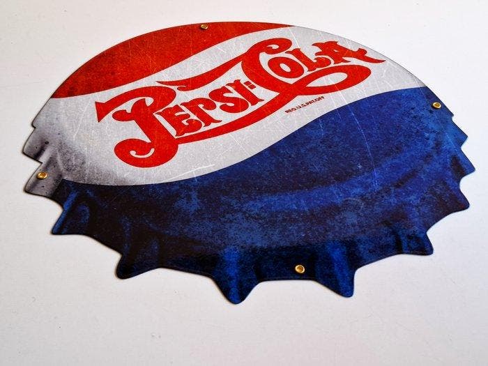 Pepsi-Cola - NOUVEAU - Enseigne en émail - Émail, Métal, Antiquités & Art, Antiquités | Assiettes décoratives & Carrelages