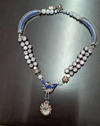 Halsketting met parels. Afrikaanse handelskralen., Antiek en Kunst