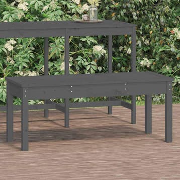 vidaXL Tuinbank 109x44x45 cm massief grenenhout grijs, Verzenden