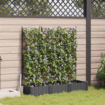 vidaXL Plantenbak 3 st Zwart 120 x 40 x 125,5 cm PP, Verzenden, Nieuw