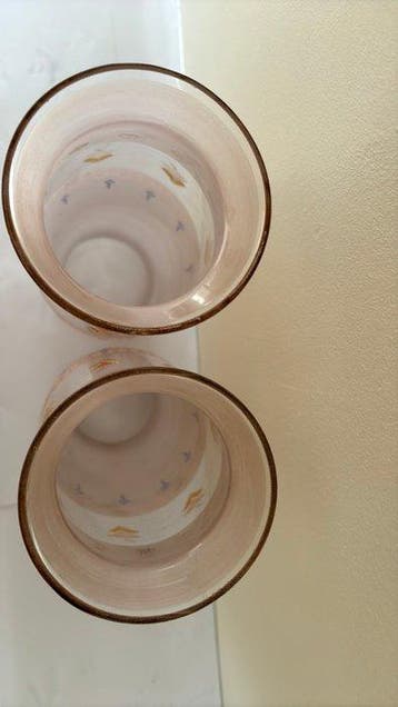 Vase balustre (2) - A Canne - Verre soufflé et dépoli