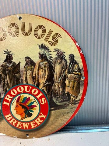 Iroquois Brewery – Rond emaille reclamebord – Vintage