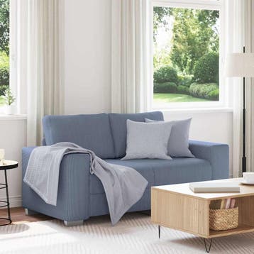 vidaXL Loveseat Sofa Blauw 160x77x82 cm Corduroy Stof, Verzenden