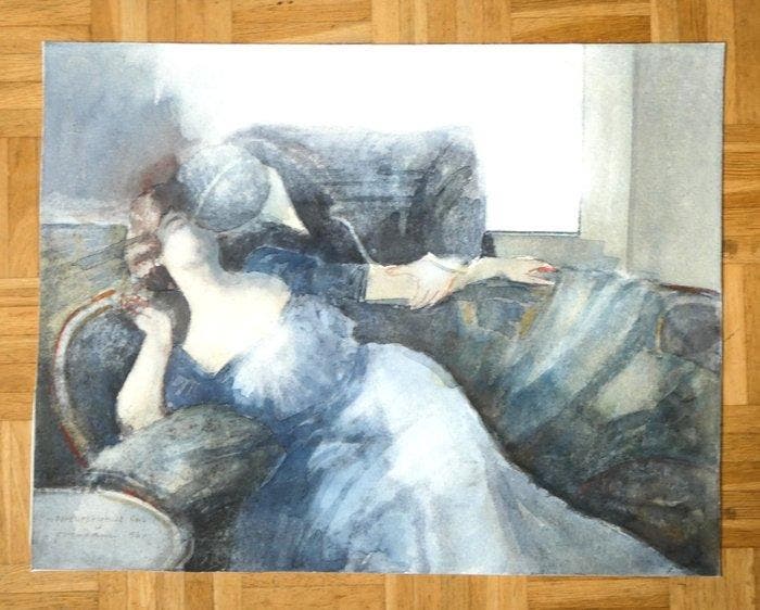 Ab van Overdam (1937) - Overweldigende kus, Antiek en Kunst, Kunst | Designobjecten