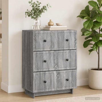 vidaXL Ladekast 66 x 34,5 x 90 cm Bewerkt hout Grijs sonoma, Verzenden