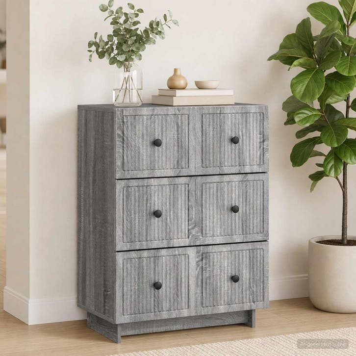 vidaXL Ladekast 66 x 34,5 x 90 cm Bewerkt hout Grijs sonoma, Maison & Meubles, Armoires | Autre, Envoi