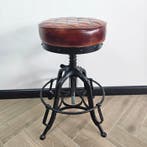 Kruk - in hoogte verstelbaar - IJzer, Leder - draaikruk