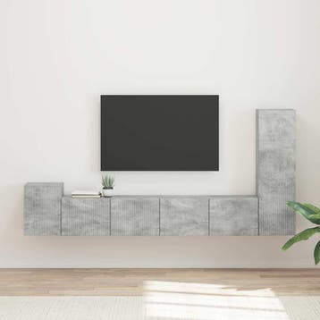 vidaXL Tv-meubelset 3 st Beton Grijs Bewerkt hout, Verzenden