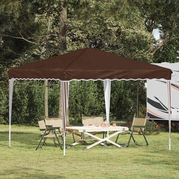 vidaXL Pop-up Feesttent 288 x 288 x 245 cm Bruin Oxford Stof, Verzenden, Nieuw