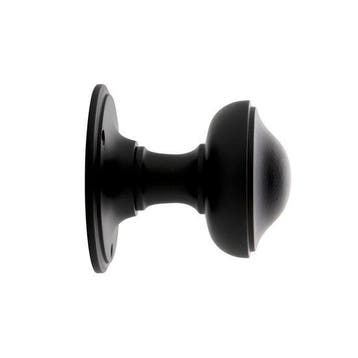 Vaste ronde deurknop 80mm in mat zwart - voor binnen en b..., Ophalen of Verzenden, Nieuw, Koper of Messing, Overige typen