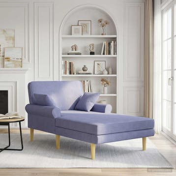 vidaXL Chaise longue Jeans Blauw Stof, Verzenden, Nieuw