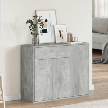 vidaXL Dressoir 88x30x70 cm bewerkt hout betongrijs, Huis en Inrichting, Kasten | Dressoirs, Verzenden, Nieuw