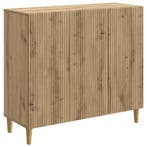 vidaXL Dressoir Artisanaal eiken 89 x 34,5 x 80 cm Bewerkt, Maison & Meubles, Armoires | Dressoirs, Verzenden