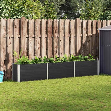 vidaXL Plantenbak verhoogd 300x50x54 cm HKC grijs, Verzenden, Nieuw