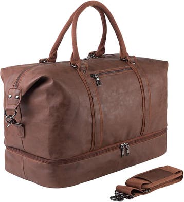 Reistas PU Leder met schoenenvak | Tweede kansje | OP = OP, Handtassen en Accessoires, Tassen | Reistassen en Weekendtassen, 40 tot 60 cm