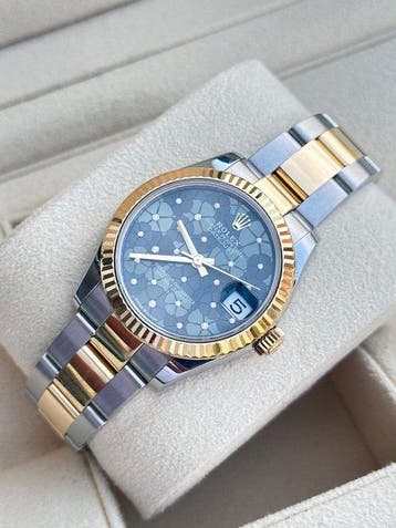 Rolex - Datejust Gold/Steel Olive Green Floral Motif Dial -, Nieuw