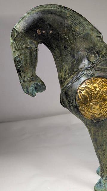 Statue, Groot paard Tang Dynasty style - 25 cm - Bronze,