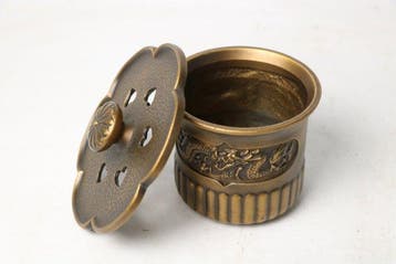 Japanse Bronzen Wierookbrander met Draak en Fenix (Koro)