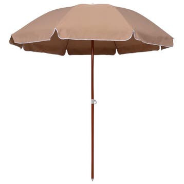 vidaXL Parasol met stalen paal 240 cm taupe, Verzenden