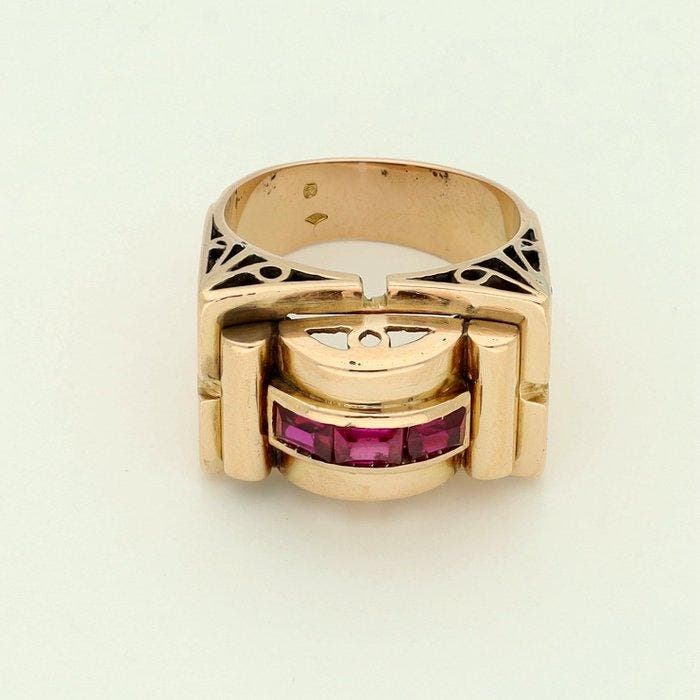 Bague - 18 carats Or jaune Rubis, Bijoux, Sacs & Beauté, Bagues