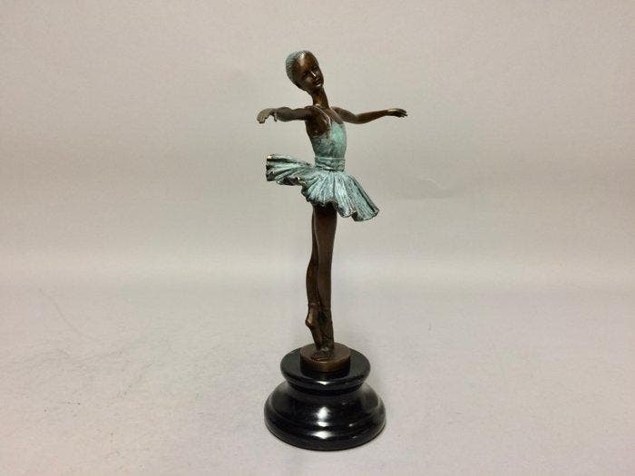 sculptuur, Ballerina op pointe - 30 cm - Brons, Antiquités & Art, Art | Objets design