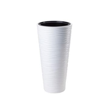 Hoge witte  bloempot  binnen & buiten Wave H79 (Nieuw Model), Verzenden, Nieuw