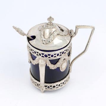 Johannes Schrijfsma & Zoon (Sneek) Mosterdpot & Mosterdlepel