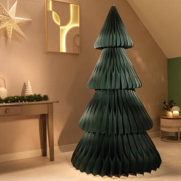Papieren kerstboom XL - groen - Ø 111 x 180 cm, Verzenden