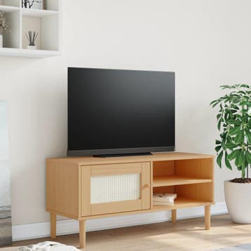 vidaXL Tv-meubel SENJA 106x40x49 cm rattan massief, Verzenden