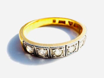 Ring - 23 kt. Geel goud - 0.25ct. tw. Diamant (Natuurlijk)