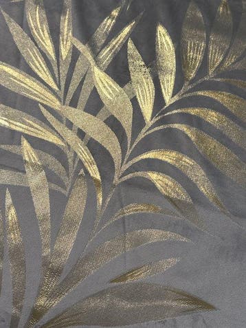san leucio - Luxe fluwelen zijde beige met palmen in