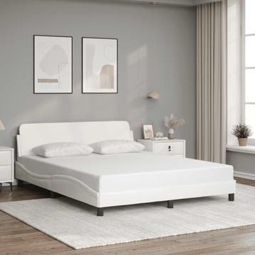 vidaXL Bedframe Dover kunstleer wit 160x200 cm, Verzenden, Nieuw
