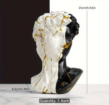 1pc Elegant Head Resin Sculpture, Model Home Ornament,