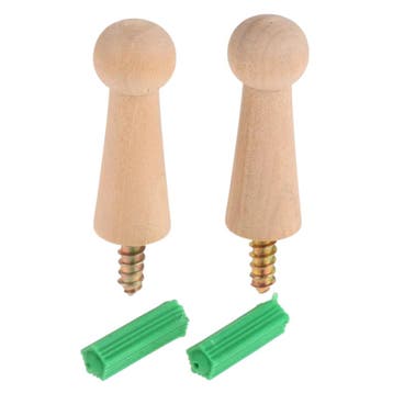 2x Houten Kapstok Haakjes - Wandkapstok - Haken - Jashaak -, Verzamelen, Verzenden, Nieuw