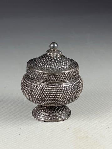 Kumkumbakje - Zilver - India - 20e eeuw