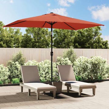 vidaXL Parasol met metalen paal 300x200 cm terracotta, Verzenden