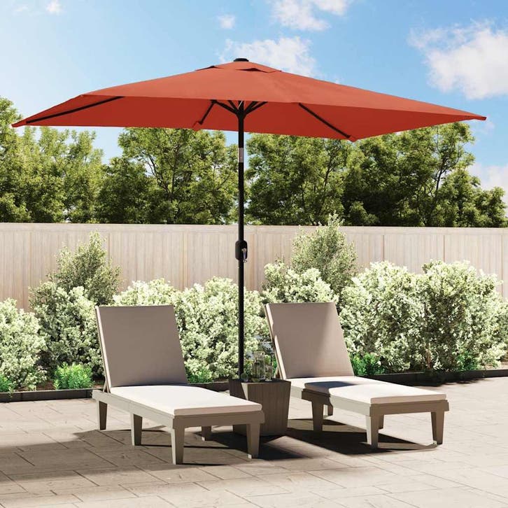 vidaXL Parasol met metalen paal 300x200 cm terracotta, Tuin en Terras, Parasols, Nieuw, Verzenden
