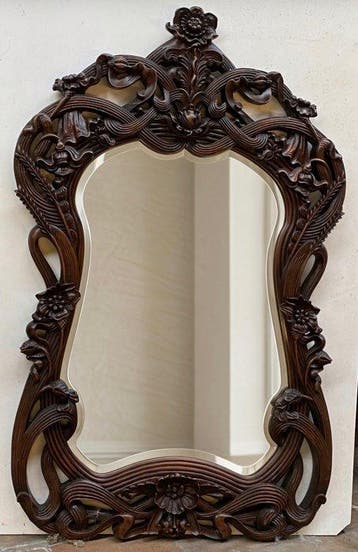 Spiegel - Mahonie - art nouveau inspired