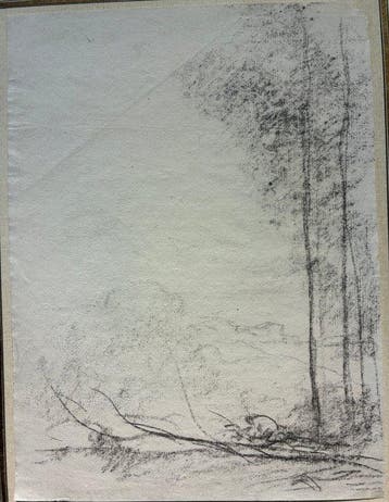 Camille Corot (1796-1875), Kring van - Paysage de l’école de, Antiek en Kunst