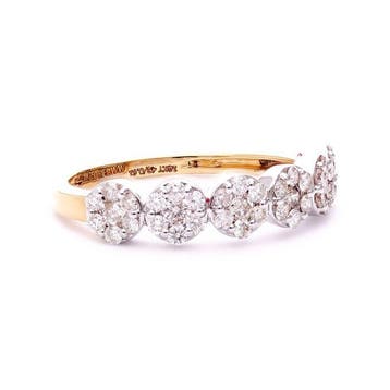 Ring - 18 karaat Geel goud - 0.61ct. tw. Diamant, Nieuw