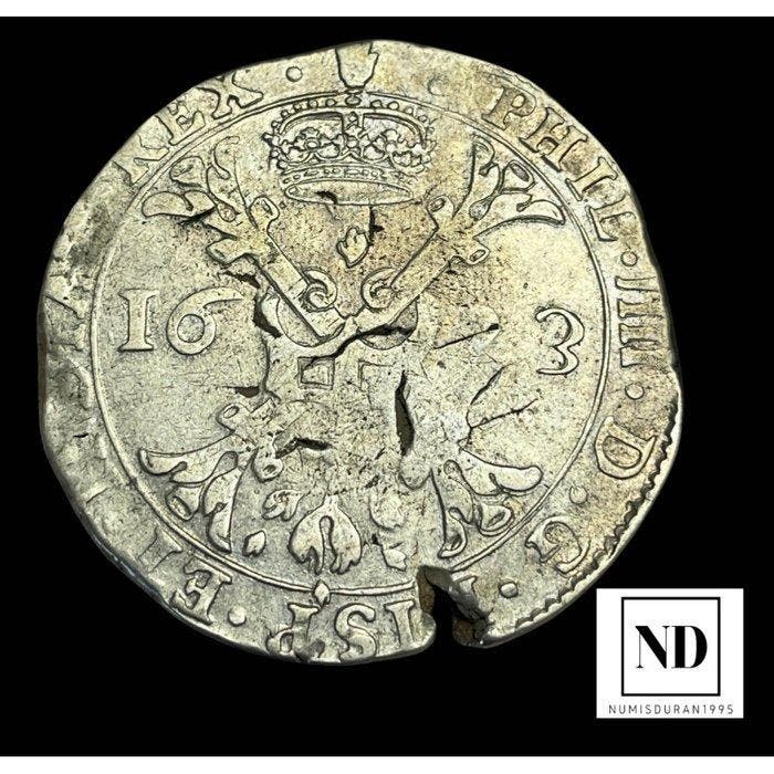 Spaanse Nederlanden. Felipe IV. Ducatón 1623 - Brabante, Postzegels en Munten, Munten | Europa | Niet-Euromunten