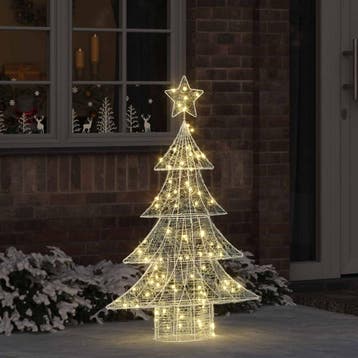 vidaXL Kerstboom 100 LEDs Warmwit 120 cm Acryl, Verzenden, Nieuw