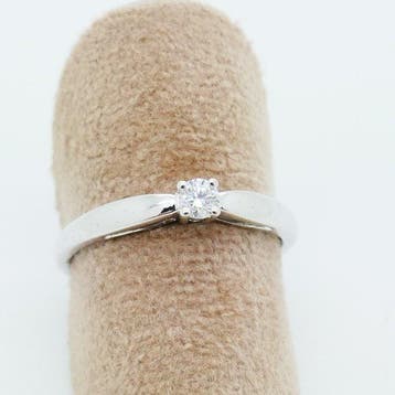Ring - 18 karaat Witgoud - 0.15ct. tw. Diamant (Natuurlijk), Handtassen en Accessoires, Ringen, Nieuw